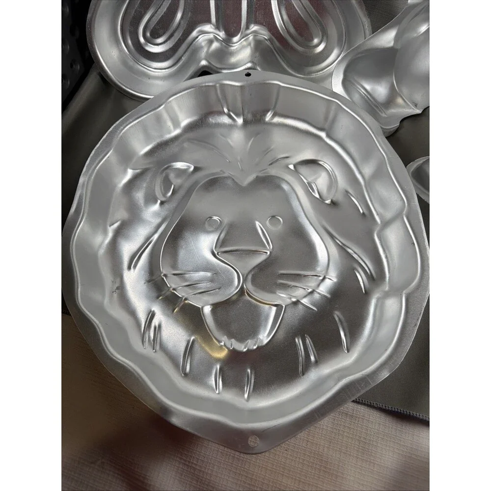 Vtg Wilton Character Cake Pan Lot (Set of 5) Lion, Horse, Bear, Butterfly, Train